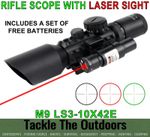 M9 3-10X42E High Spec PCP Air Rifle Scope With Red Laser Sight 20mm Mounts UK