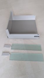 Kitchen Pan Drawer 600mm wide units, glass sides, for IN-FRAME units.Ultima/Blum