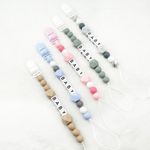 Personalised Name Dummy Clips Silicone Pacifier Clip Soother Holder Shower Gifts