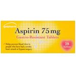 Galpharm Aspirn 75mg Gastro-Resistant Pain Relief Enteric Coated 28, 56 Tablets