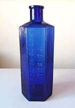 Victorian purple/ blue poison bottle. Circa 1890.