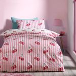 Disco Cherries Duvet Cover Catherine Lansfield Girls Double Quilt Bedding Set