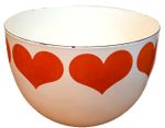 Kaj Franck Arabia Finland Finel Enameled Metal Heart Bowl Vessel Vtg Danish Mcm