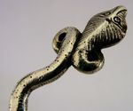 UNUSUAL INDIAN SOLID SILVER SNAKE SERPENT OFFERING SPOON c1900 ANTIQUE 22g