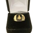 14k Gold Black Onyx Masonic Ring Size 10