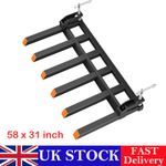58" 4000lbs Pallet Forks Heavy Duty Tractor Forks W/ Adjustable Stabilizer Bar
