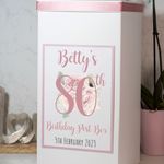 Personalised Watercolour Flowers Birthday Milestone Party Card Post Box