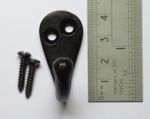 Small Single Round BLACK COAT / ROBE HOOK  Reproduction 41mm Repro with SCREWS