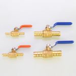 Hose Barb Inline Brass Water/Air Fuel Line Shut-off Ball Valve 8/10/12/16/19mm