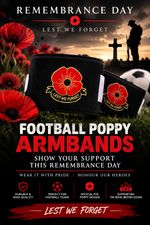 Remembrance Day Poppy Armbands or Football Sports Memorial