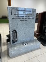 Light grey Granite headstone gravestone memorial