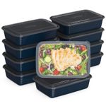 BLACK REUSABLE MEAL PREP MICROWAVE SAFE FOOD CONTAINERS BOXES WITH LIDS