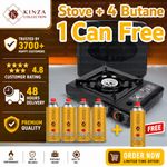 4 + 1 Butane Gas Can + Portable Camping Outdoor Cooker Stove Burner BBQ Cooking