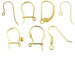 9ct Gold Earring Fittings ALL TYPES Hook Wire Safety Plain Fancy Earring PAIRS