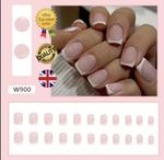 24x Short Square False Nails French Manicure Fake Tips Press On Full Cover Nails