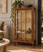 Vintage Art Deco Walnut Glazed Display Cabinet, circa 1930