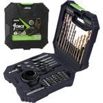 Drill Bit Set High Grade Steel DIY Metal Wood Masonry Screwdriver bits 56pc