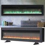 70INCH ELECTRIC INSERT/FREESTANDING WALL FIRE HEATER LED MODERN FLAMES FIREPLACE