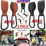 2X Buggy Clips Pram Hooks for Bags, Leather Baby Pushchair Clips Stroller Hooks