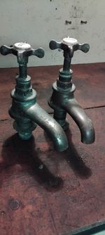 Original Victorian Brass Bath Taps Lovely patina