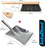 Universal Galvanized Dustpan and Brush Set, Rust-Resistant, Ideal for Ash, Trash