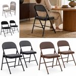 Padded Fabric Folding Chair Dining Vanity Desk Single Set of 2 4 6 4 Colours