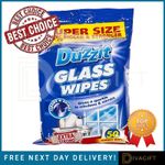 50 x WINDOW CLEANER WIPES GLASS SHINY SURFACES STREAK-FREE JUMBO ETRA STRONG NEW