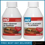HG DEEP CLEANER FOR LEATHER 4IN1 CAR FURNITURE SOFA COAT HANDBAG CLEANING 250ML