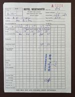 1963 Hotel Wentworth New York City NYC Bill Receipt Mid-Century Travel Document