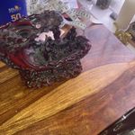 Chinese Boat of Life Cinnabar Resin Eight 8 Immortals Figurine 6.5" x 8.5"