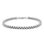 925 Sterling Silver Round Box Link Bracelet For Men & Women Italian Made unisex