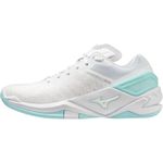 Mizuno Wave Stealth Neo Womens Netball Shoes White Sports Training Trainers Gym