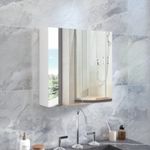 Mondeer Mirrored Bathroom Cabinet Double Full Door Cupboard Shelf Wall Mounted