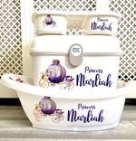 Personalised Baby Bath, Baby Box, top and tail tray Princess
