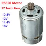 RS550 Motor 12 Teeth Gear 10.8V 12V 14.4V 18V For Cordless Drill Shaft Dia.3mm*