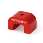 Large Red Alnico Horseshoe Magnet - 30mm x 45mm x 30mm - 11kg Pull