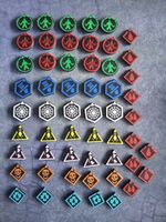 55 Piece Necromunda Condition & Status Markers – Double Sided Multi-Colour Set