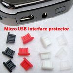 Micro USB Interface Dust proof Plugs Silica Gel Ports Protector Black White Blue