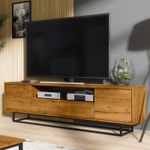 200cm Loft Retro | Industrial TV Unit | Vintage Oak Cabinet | Cupboard Sideboard