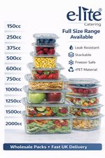 Clear Hinged Lid Salad Containers Plastic Snack Box Tub Deli Takeaway Food Pots