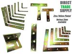 Corner Braces Corner Plates Mending Stretcher Tee Plate Zinc/Yellow Mild Steel