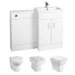 1000mm Bathroom Combination Basin Vanity Unit Modern WC Back to Wall Toilet Pan