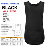 BLACK Tabard Aprons Cleaning Catering Overall Work Wear 2 Pockets stub buttons