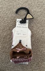 Fred & Flo Ankle Socks 5 Pair Pack Baby Girls New Born BNWT
