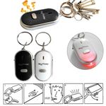 1-2x Lost Key Finder Whistle Beeping Flashing Locator Remote Keychain LED Sonic