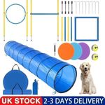 UK Dog Agility Equipment Tool Set Pet Obstacle Training Course Tunnel Pole 300CM