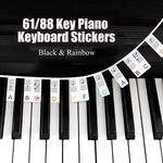 PIANO KEYBOARD NOTE LABELS REMOVABLE SILICONE PIANO STICKERS 61 KEYS REUSABLE UK