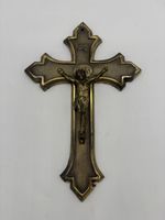 Small Vintage Belgian Belgium Wall Hanging Crucifix Cross INRI Jesus Christ JPMC
