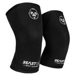 BeastGear Beast Sleeves Pro Knee Sleeves, Black/White Size Small Brand New