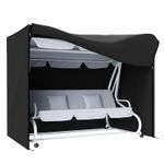Outsunny 3 Seater Garden Swing Cover, Windproof and Anti-UV, Black